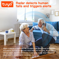 Détecteur de chute intelligent Tuya WiFi 60G à radar à ondes millimétriques, capteur de présence humaine à montage au plafond, alarme pour les soins aux personnes âgées et les maisons de retraite