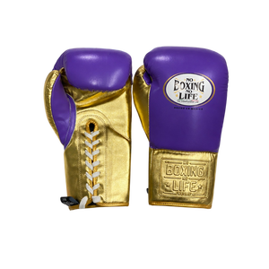 Guantes de Boxeo Hechos a Mano, Modelo No Boxing No Life, Rojos y Dorados, Ajustables con Cordones en la Muñeca, Ligeros, Profesionales, para Entrenamiento, OEM, Más Vendidos - Product Image 4