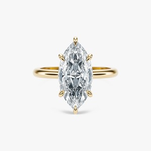 3 CT Marquise Cut Lab GRWON Diamond Engagement <b>Ring</b> Yellow Gold Wedding <b>Ring</b> 14K Solid Yellow Gold Marquise Cut Diamonds <b>Plain</b> - Product Image 5