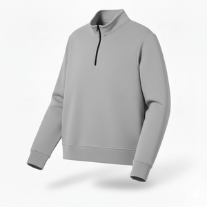 Sweat-shirt polaire demi-zip pour homme, col montant tricoté, avec poches, personnalisable, éco-responsable - Product Image 2