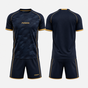 Maillots de football à manches courtes respirants, dernier design, 100% polyester, logo personnalisé par sublimation, tenue de club de football - Product Image 3