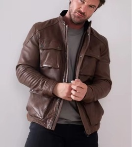 Low Price <b>Men</b> Leather Jacket Plus Size Casual Wear Fashion Genuine Leather Jacket Made in Pakistan For Online Sale - Product Image 2