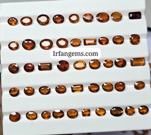 100% Natürlicher Hessonit-Granat Facettierter Cabochon Großhandelspreis Set Handgefertigter Hessonit-Granat Schmuckherstellung Stein Hessonit-Granat - Product Image 2