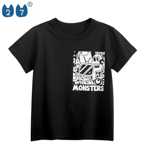 เสื้อยืดเด็กพิมพ์ลายการ์ตูนมอนสเตอร์คุณภาพสูงจากผ้าฝ้ายสำหรับเด็ก - Product Image 3