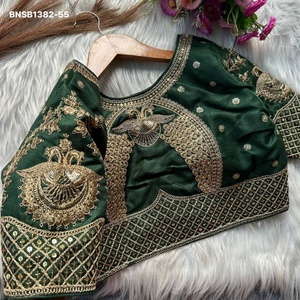 Premium Collection Silk With Heavy Embroidered with Animal-Motif Design Padded Sleeve <b>Blouse</b> Collection Supplier from Surat - Product Image 1