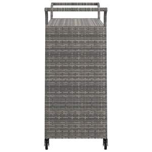 Gris 39,4 "x 17,7" x 38,2 "Poly Rattan Muebles de exterior Bar Carro con cajón - Product Image 5