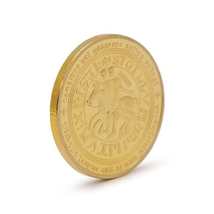 Moneda Conmemorativa Personalizada de los Caballeros Templarios, Tono Dorado, Cruz Púrpura, Doble Cara, Medieval, Coleccionable - Product Image 3