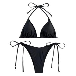 Traje de Baño Bikini de Dos Piezas con Logotipo Frontal y Estampado a Cuadros para Mujer, Marca Privada, Servicio OEM Personalizado, Secado Rápido y Transpirable - Product Image 5