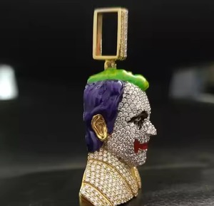 Colgante de Diamantes Estilo Hip Hop de Primera Calidad, Plateado, con Diseño de Piedras Brillantes, para Hombres y Mujeres, a la Moda - Product Image 3