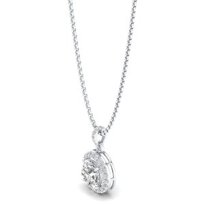 REYES Collares con colgante minimalista de moissanita de 3.22 quilates con corte brillante redondo en oro macizo de 14K para mujer, joyería fina hecha a mano - Product Image 3
