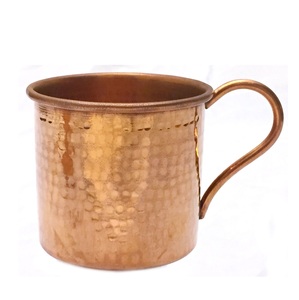 Copper <b>Mug</b> With Handle Hammered Finish <b>Vintage</b> Style Heat Resistant Drink Cup For Home Use Copper <b>Mug</b> Barware Party Drinkware - Product Image 1