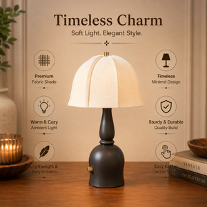 Vintage Rechargeable Wooden <b>Table</b> <b>Lamp</b> | 2600mAh Battery Fabric Shade Cordless LED Desk <b>Lamp</b> 10 Hours Runtime Premium Home Decor - Product Image 5