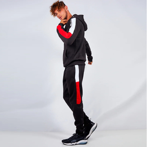 Wholesale Custom Mens Heavyweight Solid Zipper Kangaroo Pockets Gym Jogger Windbreaker <b>Set</b> Pakistan Eco-friendly Two Piece - Product Image 3