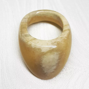 Bague en corne de buffle tendance, bijou au design élégant, avec grand diamant, pour fiançailles et mariage, couleur naturelle, très demandée - Product Image 4