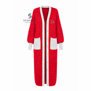Delta | Sigma | Theta Sorority Women's Long Cardigan Embroidered <b>Cable</b> Knit Duster Acrylic Sweater Open Front Maxi Greek Apparel - Product Image 1