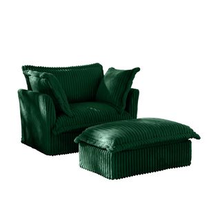 Set di Poltrone per Soggiorno con Pouf Rivestibile, Poltrona Imbottita con Seduta Profonda e Pouf Ampio, Design Elegante - Product Image 5