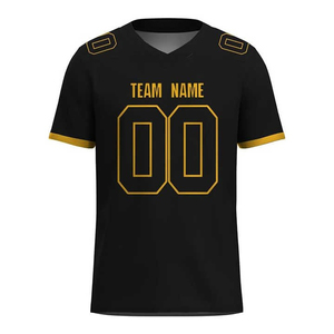 เสื้อฟุตบอลอเมริกันพิมพ์ลายตามสั่ง ระบายอากาศได้ดี ซับเหงื่อ แห้งเร็ว ผลิตจากโพลีเอสเตอร์ 100% ป้องกันรังสียูวี คอวี แขนสั้น ไซส์พลัส - Product Image 1
