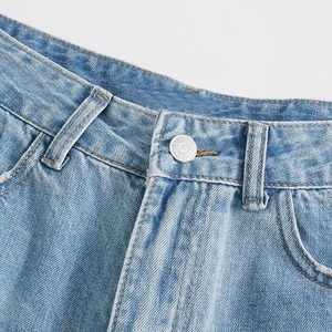 Shorts en jean d'été pour hommes, décontractés, mi-longs, avec broderie boutonnée, élastiques, délavés, effet usé, séchage rapide, respirants, 100 % coton, écologiques - Product Image 5