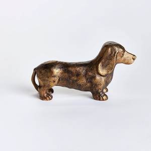 Sculpture de chien en laiton, figurine décorative haut de gamme pour étagère et présentation sur table de bureau - Product Image 1