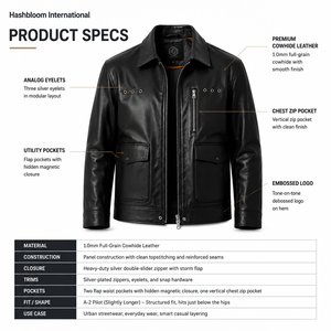 Premium Custom Front Logo Men's A-2 <b>Pilot</b> <b>Jacket</b> 1.0mm Full-Grain Cowhide Satin Autumn/Winter - Product Image 5