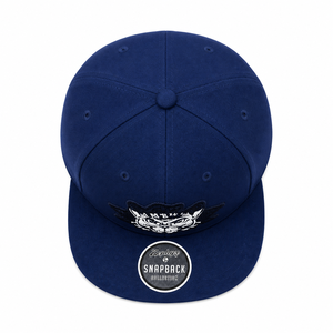 Casquette Snapback Zephyr Navy à 6 panneaux avec logo brodé sur le panneau avant, unisexe, ajustable, style streetwear - Product Image 3