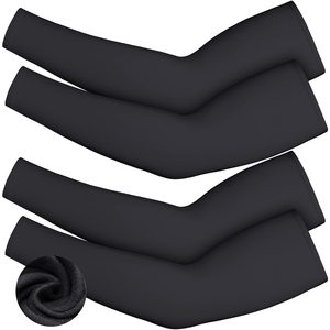 Manchons thermiques personnalisés 2 paires, noirs unis, doublés polaire, à compression, pour sports d'hiver, cyclisme, course à pied - Product Image 6
