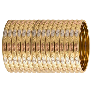 Brazaletes Étnicos de Aleación ORO-Z Chapados en Oro Tricolor con Textura para Mujer, Brazalete de Moda para Boda - Product Image 1