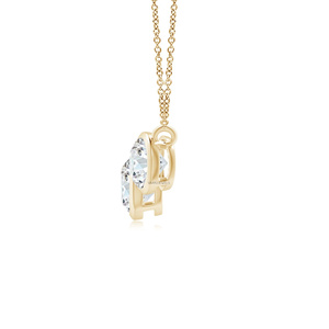 Colgante Clásico con Tres Diamantes Cultivados en Laboratorio, Engastados en Bisel, para Mujer, en Oro de 10K, 14K, 18K, Plata 925, 935, para Regalo de Aniversario de Bodas - Product Image 4