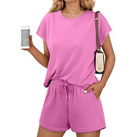 Nouvel Arrivage 2026 – Ensemble Court 2 Pièces Personnalisable pour Femme, Été, Décontracté, Uni, Respirant, Écologique, Longueur Genou, Haute Qualité