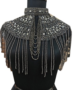 Vintage Antique Mandarin Collar Breathable <b>Mesh</b> Hand Embroidered Beaded <b>Plus</b> <b>Size</b> Sexy Party Wear Unique Body <b>Tops</b> for Women - Product Image 1