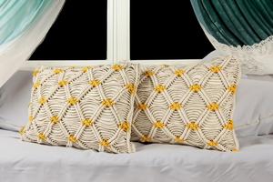 Unique Handmade Macrame Pillow <b>Cover</b> with Unique Design Under Best Quality of Product with Wholesales Price Customized By ITHL - Product Image 5