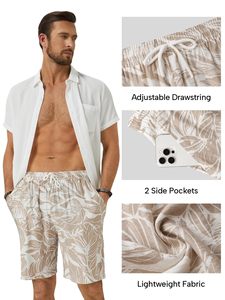 Men Poolside <b>Shorts</b> Camo Print Elastic Waist Drawstring Beach Summer Casual Holiday Colorful Lightweight top mens swim beach - Product Image 3