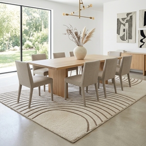 Tapis en laine/coton tufté fait main exclusif, design vague moderne, effet 3D, poils moyens, support en latex fin de luxe, tapis sur mesure - Product Image 5