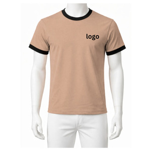 T-shirts pour hommes à manches courtes, tissu respirant, coupe classique, motif uni, impression de logo personnalisée sur le devant, 220 grammes, design vierge - Product Image 3