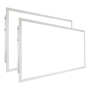 Paquete de 2 Paneles LED Planos de 2x4 Pies, 6000LM, 50W, Montaje en Superficie, Luminaria para Techo Suspendido, Temperatura de Color Ajustable en 3 Niveles - Product Image 1