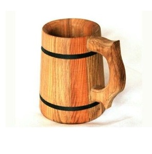 Mug à café en bois massif naturel, artisanal et écologique, réutilisable, durable, avec poignée, pour la maison et le bureau - Product Image 1