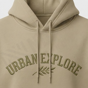 Sweat-shirts à capuche unisexes classiques en coton 350 GSM, brodés, coupe oversize, confortables, vêtements décontractés, directement de l'usine - Product Image 4