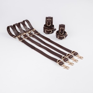 Ensemble de harnais de retenue en cuir véritable OEM d'usine, sangles réglables, menottes de bondage, jouets pour adultes RTTS-0112 - Product Image 1