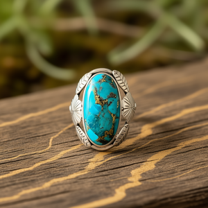 Designer Blue Copper <b>Turquoise</b> Fashion <b>Ring</b> 5.9 Grams - Product Image 3