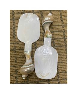 Turbo Shell Handle 20cm Cubiertos de bambú Tallado a mano Madre de perla Cuchara de cocina para el hogar Cocina Fiesta Restaurante Uso - Product Image 2