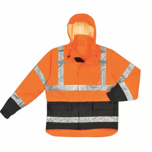 Veste de sécurité de travail haute visibilité respirante et imperméable, réfléchissante, pour homme, hiver, haute visibilité, vêtements de travail d'extérieur - Product Image 2