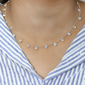 Wholesale 925 Sterling Silver Cubic Zirconia Handmade Chain Necklace for Women Classic Jewelry Wedding Party <b>Gift</b> - Product Image 5