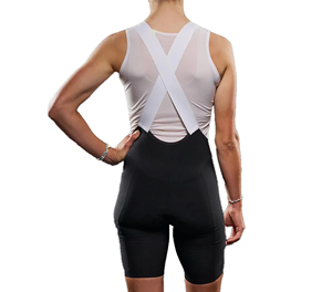 Cuissardes ajustées pour femmes, noir et blanc, avec empiècements en mesh, anti-humidité, pour le cyclisme, longueur courte, en Spandex et Nylon - Product Image 4