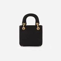 Sac fourre-tout mini HINDVANTA GLOBAL personnalisé en cuir organique noir uni avec chaînes, fermeture ouverte, portable, pour femme, usage quotidien, voyage