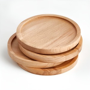 Sustainable Hardwood Wooden Coaster Set of 4 For Eco Friendly Home Decor Beverage <b>Protection</b> <b>Table</b> Mats - Product Image 1