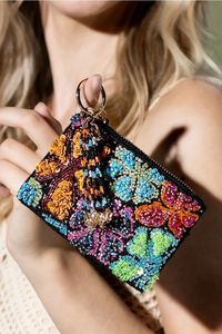 Porte-monnaie artisanal haut de gamme brodé à la main avec perles, design personnalisable, mini portefeuille élégant pour femme, perles décoratives Orion - Product Image 3