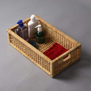 Rectangular Rattan Storage <b>Baskets</b> Handmade Woven Nesting <b>Bread</b> <b>Basket</b> Bulk Shallow Wicker Organizers Woven Storage <b>Basket</b> - Product Image 1
