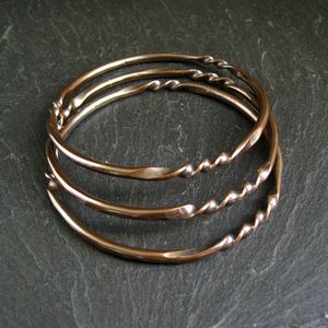 Contemporary Hammered Metal Copper Bracelet Bulk Purchase Minimalist Copper Bangle Jewelry - Product Image 5