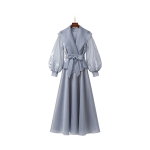 Robe longue portefeuille pour femme, imprimé floral bohème, avec ourlet à volants, taille ajustable à nouer, tissu léger pour les vacances à la plage - Product Image 5