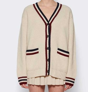 Cárdigan Transpirable Estilo Old Money con Cuello en V para Hombre, Suéter de Punto Varsity con Mangas a Rayas, Lujoso y Elegante para Uso Casual - Product Image 2